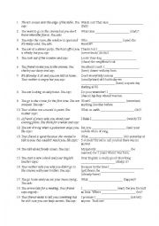 English Worksheet: Grammar situations