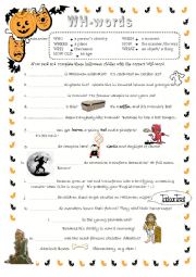 Halloween Question words activity WH-words