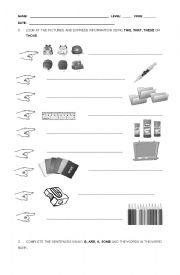 English Worksheet: Demonstrative