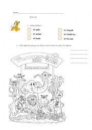 English Worksheet: An easy exercise about a disney cartoon: Pluto at the zoo 