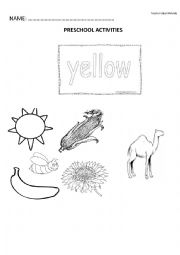 English Worksheet: yellow - colour