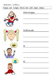 English Worksheet: He is or She is