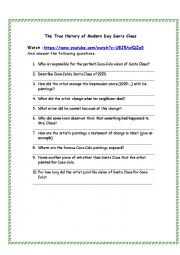 English Worksheet: The True Story of Modern Day Santa