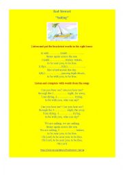 Sailing by Rod Stewart (a song worksheet)