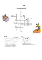 English Worksheet: Fall crossword puzzle