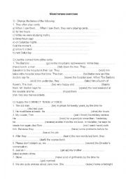 English Worksheet: Mixed tenses exercises