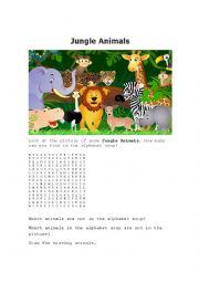 English Worksheet: Jungle Animals