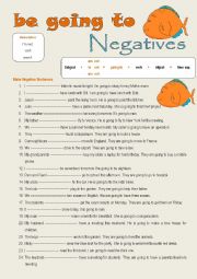 English Worksheet: be going to negative sentences