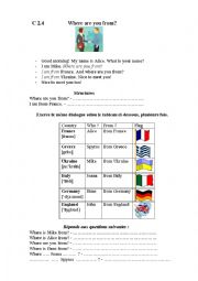 English Worksheet: Where are you from