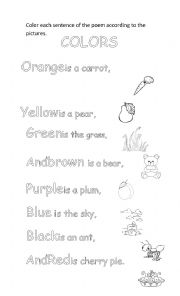 English Worksheet: Reading by Colors