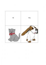 English Worksheet: Common Pets Concentration