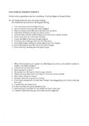 English Worksheet: Past Simple and Present Perfect