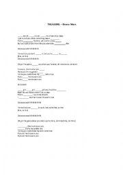 English Worksheet: Song worksheet TREASURE- Bruno Mars