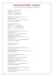 English Worksheet: HOLD BACK THE RIVER - JAMES BAY