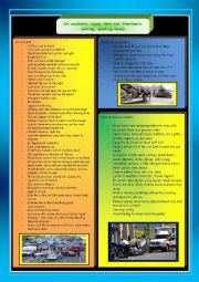 English Worksheet: Car accidents, injury, first aid, treatments