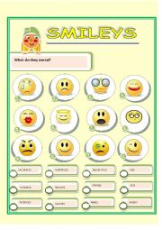 English Worksheet: SMILEYS