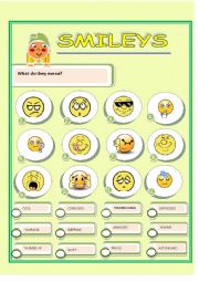 English Worksheet: SMILEYS 2