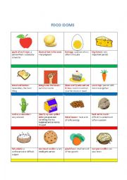 English Worksheet: Food Idioms