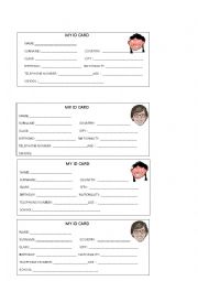 English Worksheet: ID card