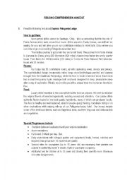 English Worksheet: Tourism/ Hotel 