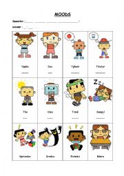 English Worksheet: Moods and Emotions