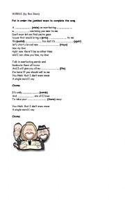 English Worksheet: Words (by Bee Gees)