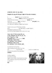 English Worksheet: Someone like you (by Adele)