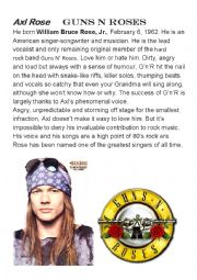 Axl Rose and Guns n Roses - English with music ROCK