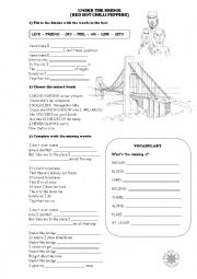 English Worksheet: Under the Bridge - Red Hot Chilli Peppers