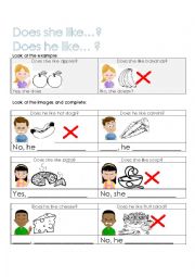 English Worksheet: Likes and dislikes