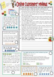 English Worksheet: Online customers reviews