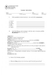 English Worksheet: BE GOING TO 