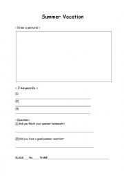 English Worksheet: Summer Vacation Presentation