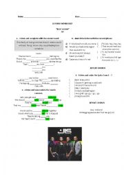 English Worksheet: Beat Again - Listenig Worksheet