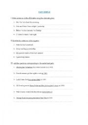 English Worksheet: PAST SIMPLE