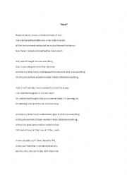 English Worksheet: Grammar exercise based on Pearl Jam song Black