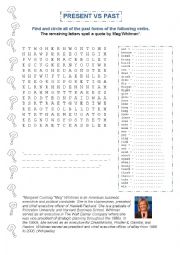 Present and Past word search