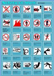 English Worksheet: SAFETY AT WORK 2