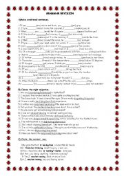 English Worksheet: Grammar Revision