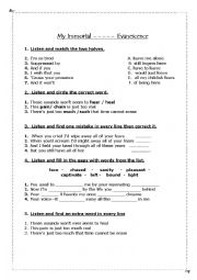 English Worksheet: Song worksheet