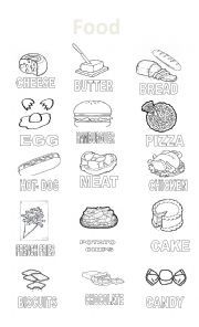 English Worksheet: Food