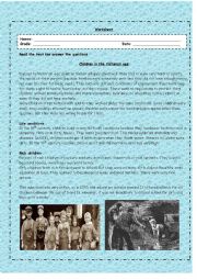 English Worksheet: Children in the victorian age