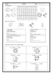 English Worksheet: CAN (ABLITIES) + ANIMALS