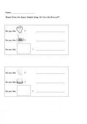 English Worksheet: Do You Like Broccoli 