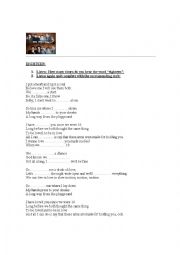 English Worksheet: EIGHTEEN - ONE DIRECTION