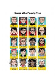 English Worksheet: Guess Who Family Tree