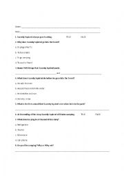 English Worksheet: Scaredy Squirrel Goes Camping