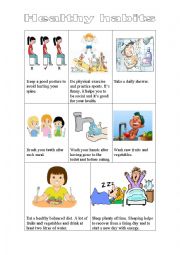 English Worksheet: Healthy habits