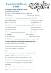 English Worksheet: Comparative and superlative form of adverbs