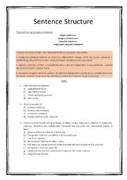 English Worksheet: Sentence Structure